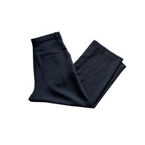 Wilfred Pleated Wide Leg Trousers Women 14 Black High Rise Cropped Pants